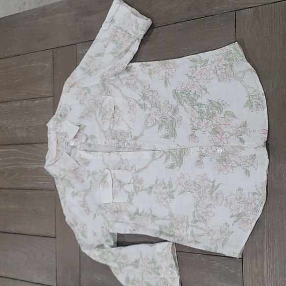 Croft & Barrow® Floral Slubbed Roll-Tab Shirt - Picture 10 of 12